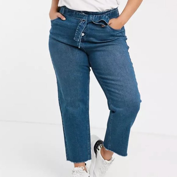 NWT ASOS Urban Bliss Plus High Waist Skinny Jeans Dark Wash Size US 18 - Picture 1 of 3